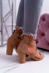Lu Boo Beige Suede Stiletto Sandals