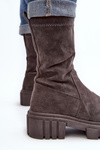 Grey flat-heeled work boots Divella