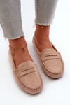 Women's Beige Faux Suede Loafers Rerceria