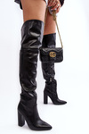 Women's High Boots Over The Knee On Heel Black Jeine