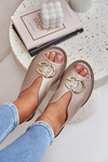 Leather Sandals On Flat Heel With Decoration Laura Messi 2865 Gold
