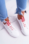 Women's Sneakers White Red Nigrid Stripe