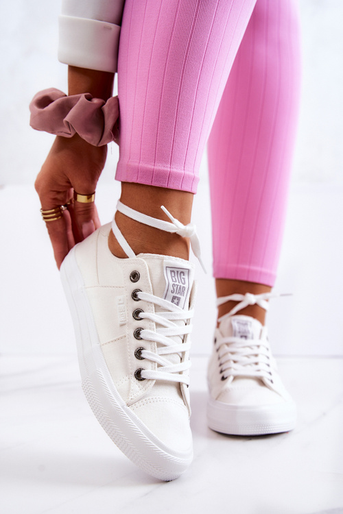 Tenisówki Trampki Wiązane Big Star Białe JJ274095