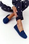 Women's Suede Moccasins Big Star HH274663 Navy