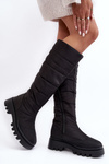 Women's Snow Boots Fur-Lined Ankle Boots Black Big Star MM274332
