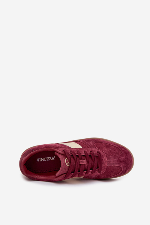 Suede Women's Sneakers Vinceza 14029 Burgundy