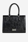 Lacquered Bag with Embossed Pattern NOBO BAG6150-M20 Black