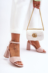 Suede Sandals On Heel Nude Harriet