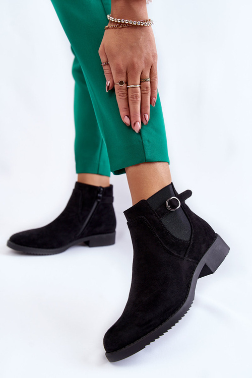 Women's Warm Boots Suede Jodhpur Black Janette