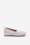 Women's Loafers With Intricate Design Made of Eco Leather Off-White Nassnema