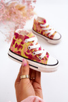 Children's High Sneakers With A Zipper Pink-Yellow Filemon