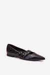 Patent Leather Ballerinas With Straps Black Palenna