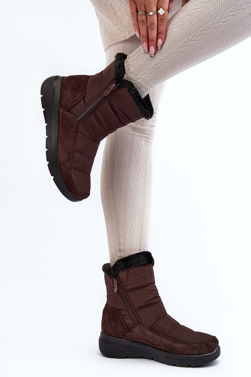 Women's Snow Boots with Fur Brown Primose