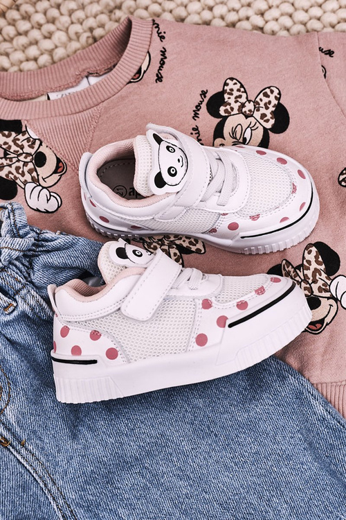 Children's Sport Shoes With Panda White Pink Chico
