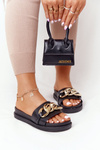 Slippers On The Platform With A Chain Black Vacation