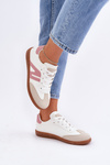 Low Women's Sneakers Made Of Eco Leather White-Pink Navidemi