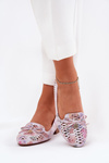 Perforated Ballerinas With Bow In Flowers Eco Suede Multicolor Amepitrea