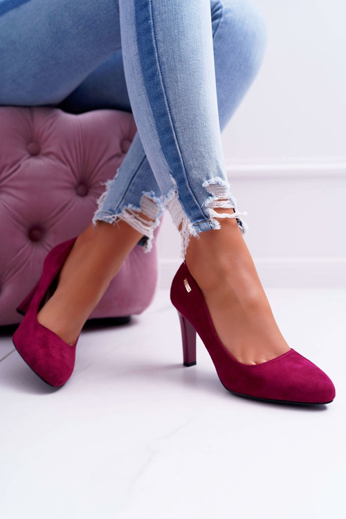 Women's Stiletto Stiletto Leather Suede Dark Fuchsia Sergio Leone Campbell pumps