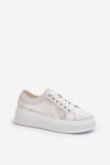 Lace Women's Sneakers On Platform S.Barski HY51-059 White