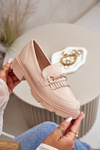Women's Moccasins With Decoration Eco Leather Beige Tialorae