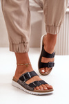 Women's Comfortable Slippers With Buckles Black Inblu CN000033