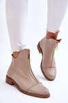 Leather Zipper Boots Nicole 2785/008 Beige