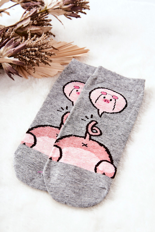 Socks Feet Piggy Grey