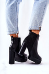 High stiletto leather boots Black Diomice