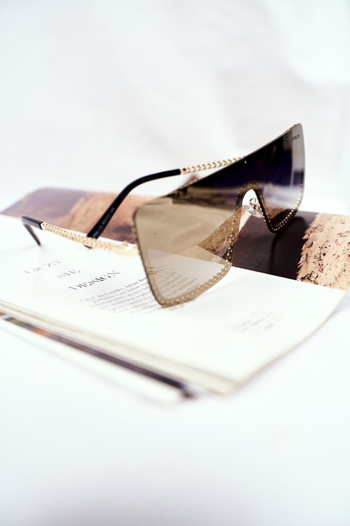 Women's Sunglasses Prius PRE-12 Gold Mirror Chain