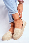Women's Platform Flax Espadrilles Beige Palm Spring