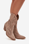 Women's Cowboy Boots With Embellishment Beige Arlissima