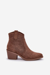 Cowboy Boots With Zipper Eco Suede Perforated HY51-061 S.Barski Brown