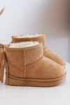 Children's Insulated Snow Boots with Fringes Camel Mikyla