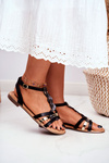 Elegant Sandals With Snake Pattern Black Brooke