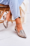 Women's Leather Moccasins Animal Print Gold Scarlett