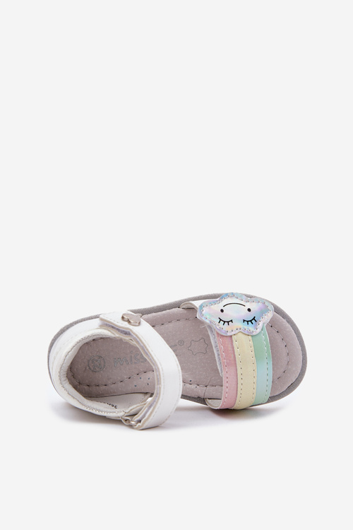 Children's Sandals With Velcro White Orailla