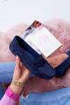 Women's Suede Moccasins Navy Blue Merlonte