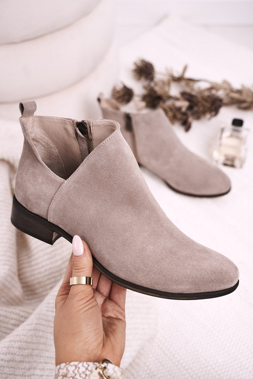 Women's Boots With A Cut Suede Cappuccino Clarence
