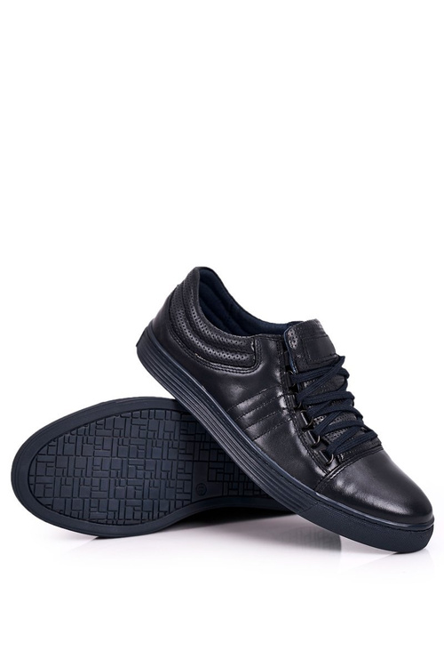 Men's Leather Shoes Trainers BEDNAREK Navy Blue 