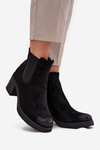 Women's ankle boots on heel lined black Zelia