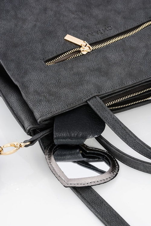 Large Grey Women's Handbag + Sachet + Mirror POLAND