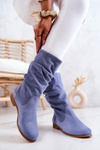 Women's Suede Boots Maciejka 05057-06 Blue