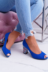 Women's Sergio Leone Uncovered Toe PB133 Blue Fans pumps