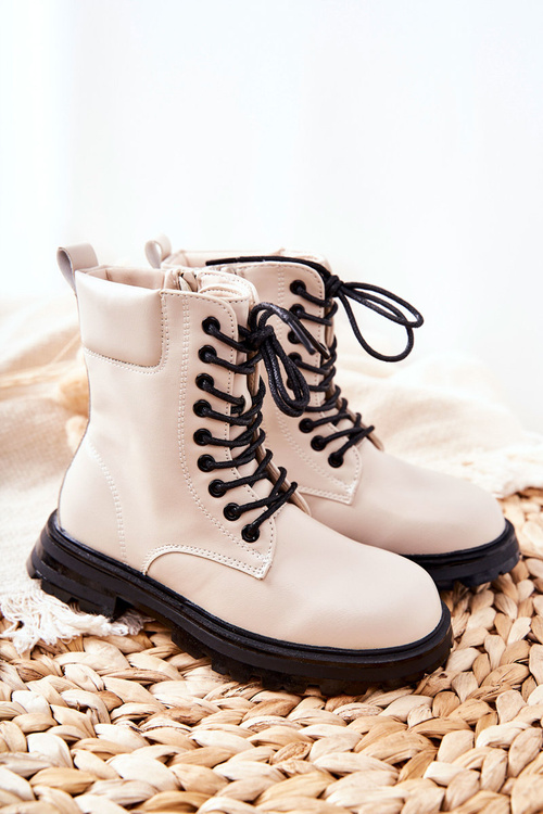 Classic Children's Zipper Boots Beige Clarika