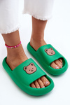 Light Women's Foam Flip-Flops with Bear Green Lia