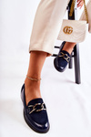 Classic Moccasins With Chain Laura Messi 2531 Navy