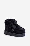 Snow Boots Kids Insulated with Fur Black Adelane