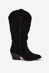 Leather Suede Cowboy Boots Women's Insulated Black Urselle
