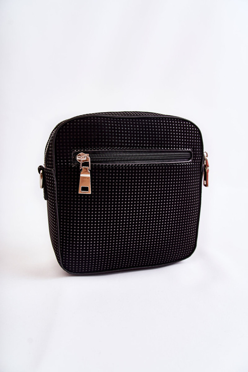 Leather Messenger Bag With Heart GOE ZNJ015 Black