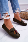 Women's Khaki Suede Moccasins S.Barski A199 Mohabe